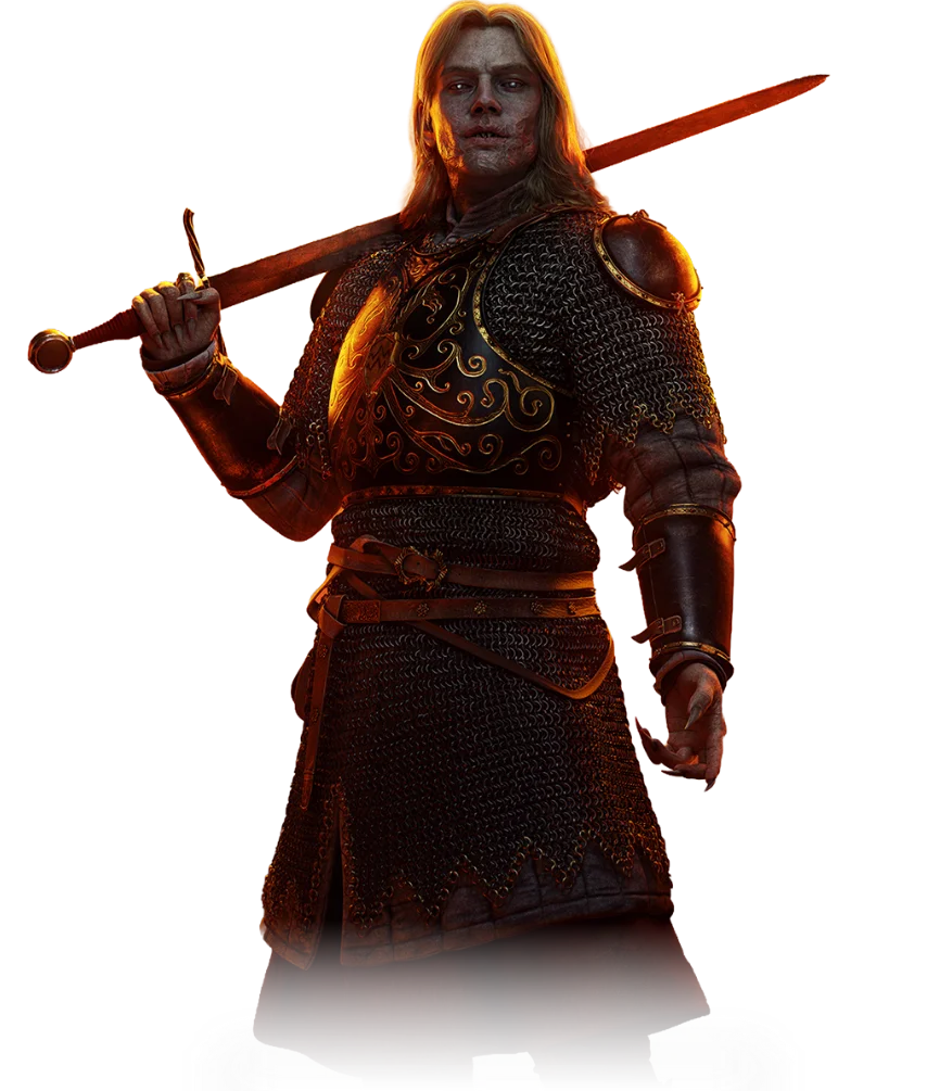 Official character artwork of Ambrus in dark noble clothing