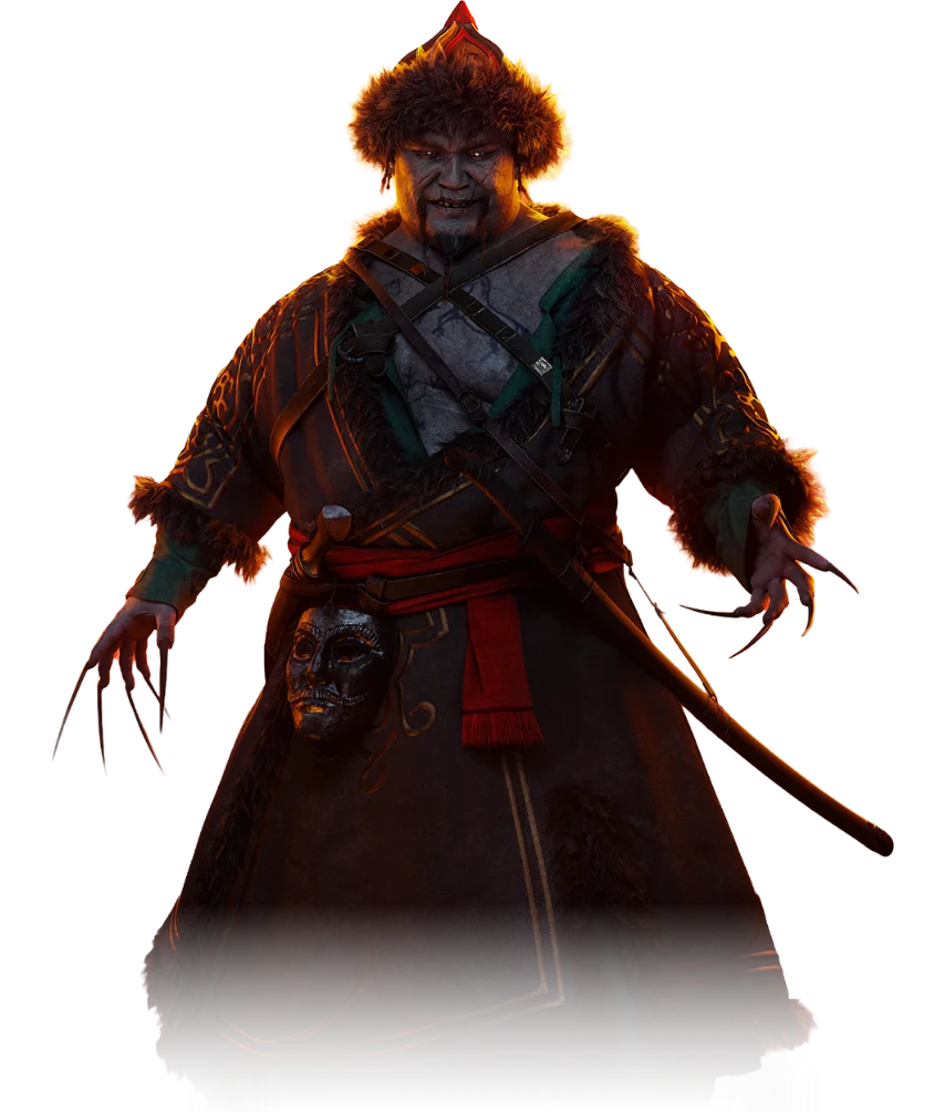 Official character artwork of Bakir in heavy vrakhir armor