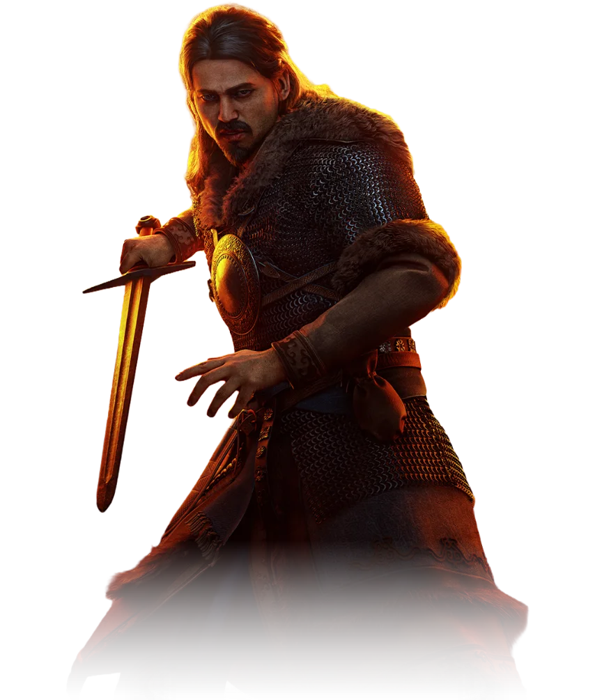 Official character artwork of Marat carrying a sword